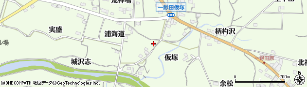 愛知県新城市一鍬田（仮塚）周辺の地図