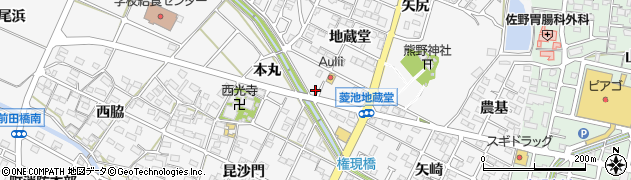 愛知県額田郡幸田町菱池地蔵堂26周辺の地図