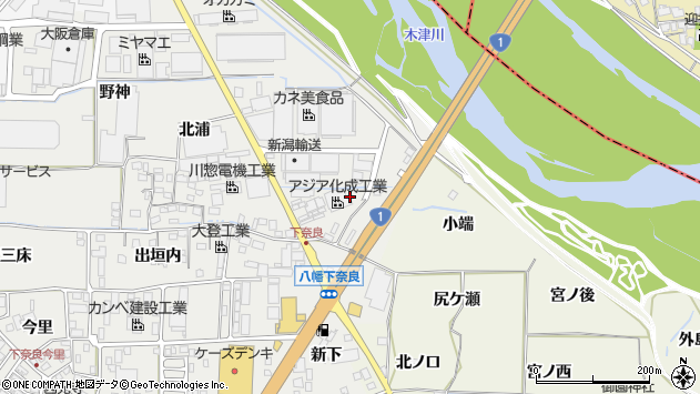 〒614-8123 京都府八幡市下奈良名越の地図