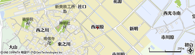 愛知県西尾市田貫町（西川原）周辺の地図