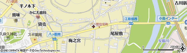 愛知県西尾市八ツ面町梅之宮43周辺の地図