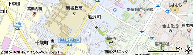 愛知県西尾市亀沢町周辺の地図