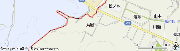 愛知県額田郡幸田町野場大岩周辺の地図