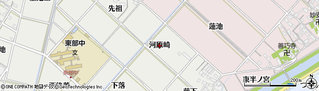 愛知県西尾市下永良町（河原崎）周辺の地図