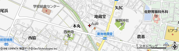 愛知県額田郡幸田町菱池地蔵堂28周辺の地図