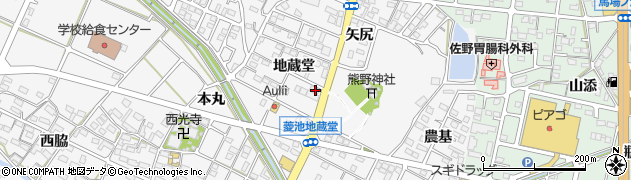 愛知県額田郡幸田町菱池地蔵堂54周辺の地図