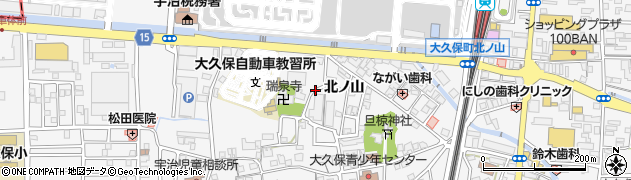 京都府宇治市大久保町北ノ山周辺の地図