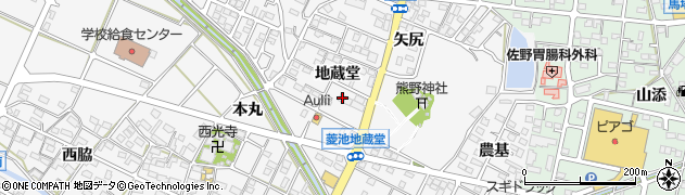 愛知県額田郡幸田町菱池地蔵堂44周辺の地図