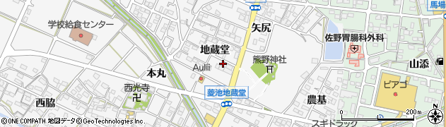 愛知県額田郡幸田町菱池地蔵堂53周辺の地図
