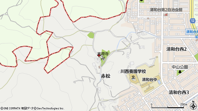 〒666-0148 兵庫県川西市赤松の地図