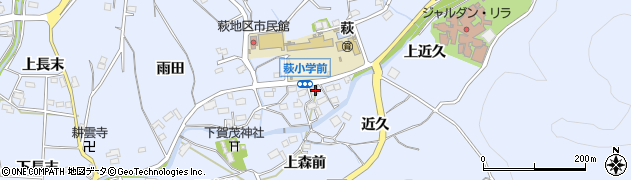 愛知県豊川市萩町（岩田）周辺の地図
