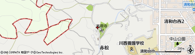 兵庫県川西市赤松周辺の地図