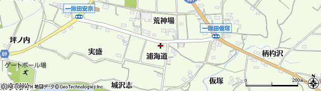 愛知県新城市一鍬田（浦海道）周辺の地図