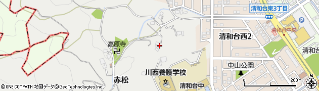 兵庫県川西市赤松（畑）周辺の地図
