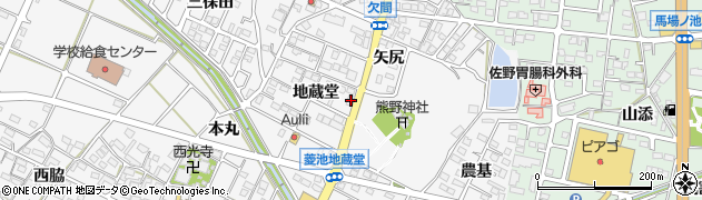 愛知県額田郡幸田町菱池地蔵堂59周辺の地図