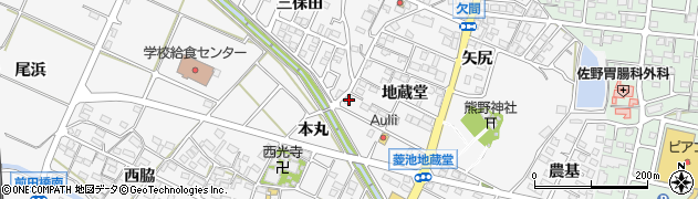 愛知県額田郡幸田町菱池地蔵堂32周辺の地図
