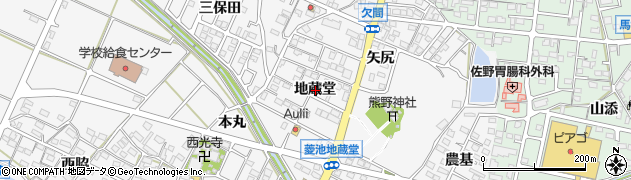 愛知県額田郡幸田町菱池地蔵堂周辺の地図