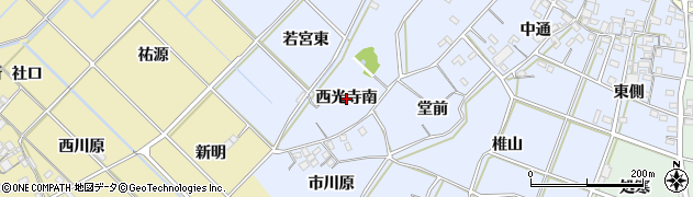愛知県西尾市小間町（西光寺南）周辺の地図