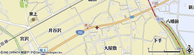 愛知県豊川市東上町北田15周辺の地図