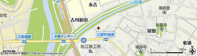 愛知県西尾市江原町御浦周辺の地図