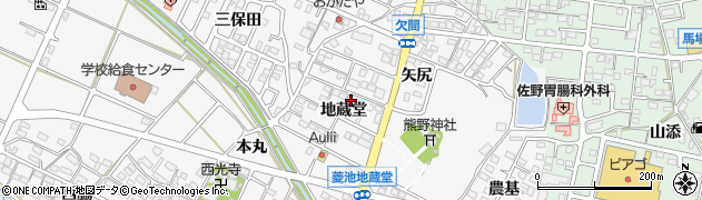 愛知県額田郡幸田町菱池地蔵堂64周辺の地図