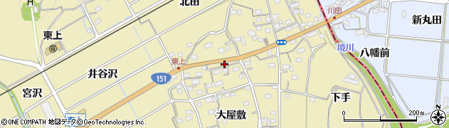 愛知県豊川市東上町北田3周辺の地図