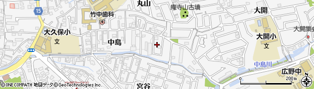 京都府宇治市広野町中島周辺の地図