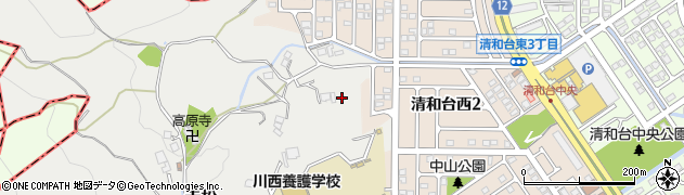 兵庫県川西市赤松北原周辺の地図