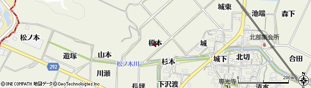 愛知県額田郡幸田町野場榎本周辺の地図
