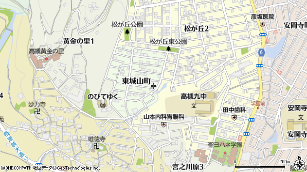 〒569-1037 大阪府高槻市東城山町の地図