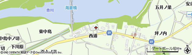 愛知県新城市一鍬田（西浦）周辺の地図