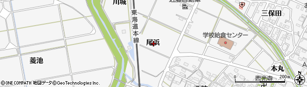 愛知県額田郡幸田町菱池尾浜周辺の地図