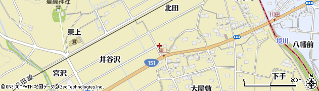 愛知県豊川市東上町北田172周辺の地図