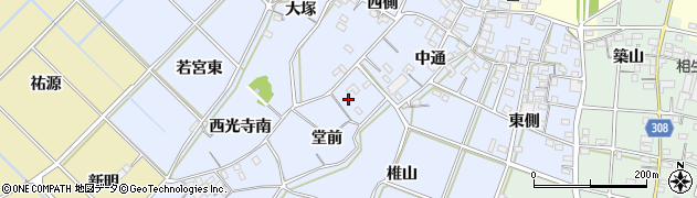 愛知県西尾市小間町堂前21周辺の地図