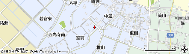 愛知県西尾市小間町（処寒）周辺の地図