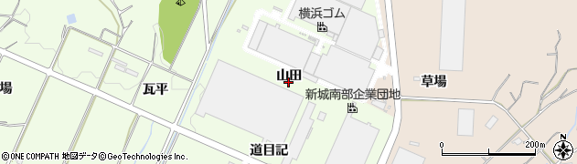 愛知県新城市一鍬田山田周辺の地図