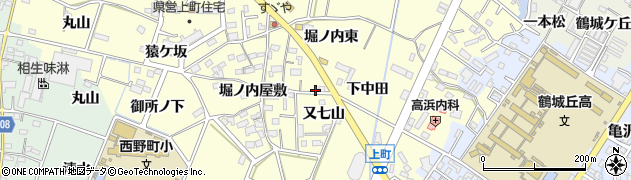 愛知県西尾市上町堀ノ内東周辺の地図
