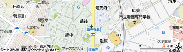 愛知県西尾市道光寺町藪後27周辺の地図