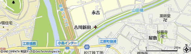 愛知県西尾市江原町（喜左エ門新田）周辺の地図
