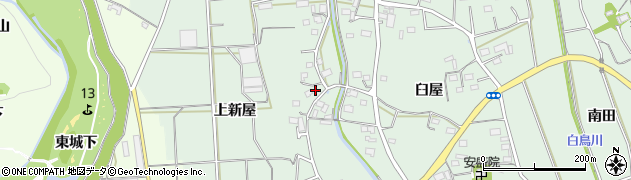 愛知県豊川市上長山町（上新屋）周辺の地図