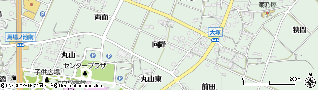 愛知県幸田町（額田郡）大草（向野）周辺の地図