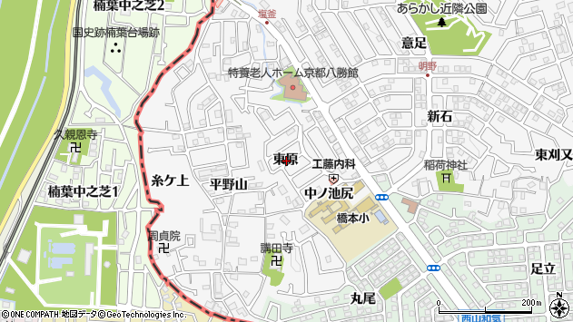 〒614-8348 京都府八幡市橋本東原の地図