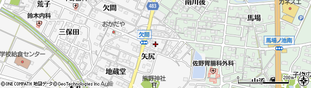 愛知県額田郡幸田町菱池矢尻55周辺の地図