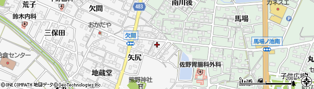 愛知県額田郡幸田町菱池矢尻7周辺の地図