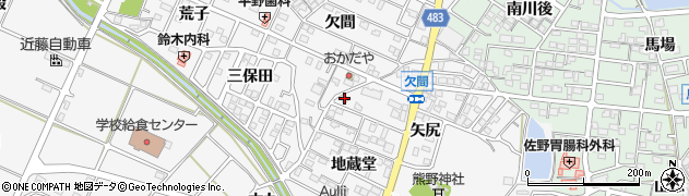 愛知県額田郡幸田町菱池地蔵堂74周辺の地図