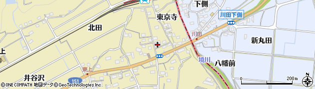 愛知県豊川市東上町（東京寺）周辺の地図