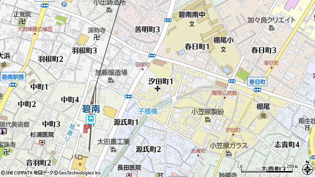〒447-0887 愛知県碧南市汐田町の地図