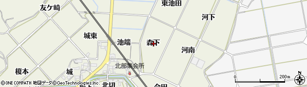 愛知県額田郡幸田町野場森下周辺の地図