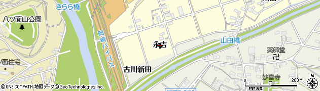 愛知県西尾市小島町（永吉）周辺の地図