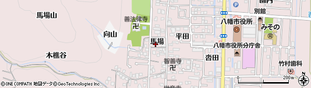 京都府八幡市八幡馬場38周辺の地図